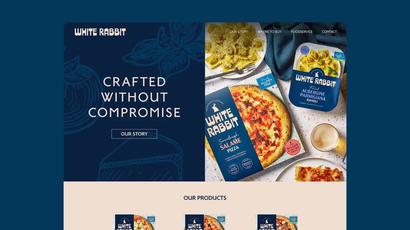 The White Rabbit website homepage carrying the line Crafted Without Compromise